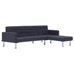 vidaXL Canapé-lit en forme de L Gris foncé Polyester