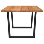 vidaXL Table à manger avec bord naturel 180x100x74cm bois massif chêne