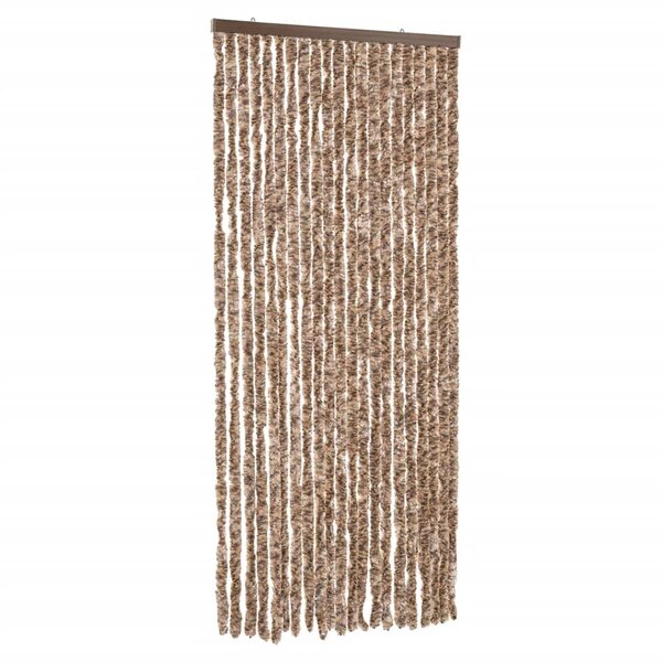 vidaXL Rideau anti-mouches beige et marron foncé 90x220 cm chenille