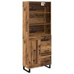 vidaXL Haut Armoire Bois ancien 69 5 x 34 x 180 cm Bois d'ingénierie