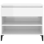 vidaXL Armoire à chaussure Blanc brillant 70x36x60 cm Bois ingénierie