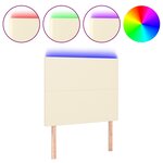 vidaXL Tête de lit à LED Crème 90x5x118/128 cm Similicuir