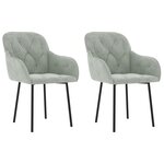 vidaXL Chaises à manger lot de 2 Gris clair Velours