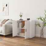 vidaXL Buffet Blanc 80x33x70 cm Bois d'ingénierie