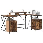 vidaXL Bureau Chêne fumé 182 x 101 x 87 5 cm Bois d'ingénierie