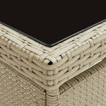vidaXL Ensemble à manger de jardin 5 Pièces Résine tressée et verre Beige