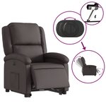 vidaXL Fauteuil inclinable électrique marron foncé cuir véritable