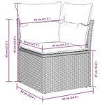 vidaXL Salon de jardin 9 Pièces avec coussins gris clair résine tressée