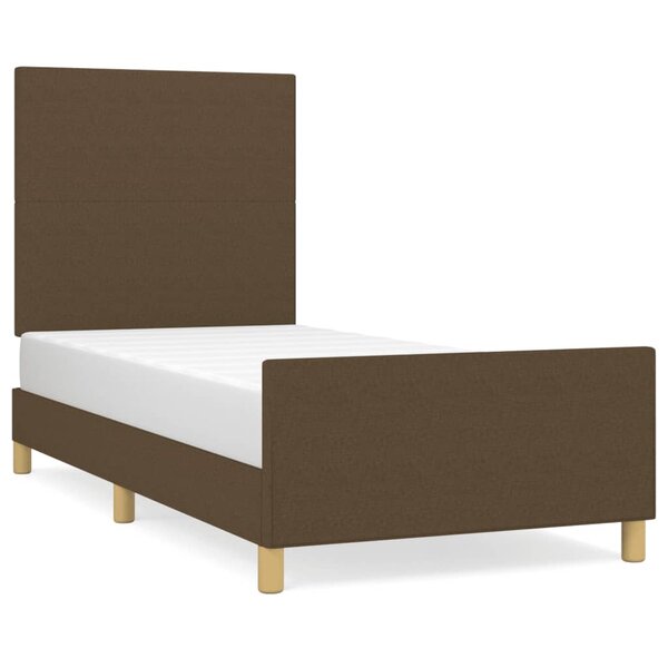 vidaXL Cadre de lit sans matelas marron foncé 90x190 cm tissu