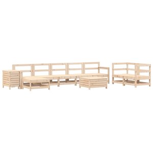 vidaXL Salon de jardin 10 Pièces bois de pin massif
