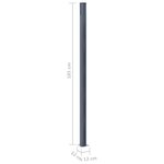 vidaXL Poteaux de clôture 3 Pièces Gris foncé 185 cm Aluminium