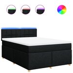 vidaXL Sommier à lattes de lit avec matelas Noir 140x190 cm Tissu