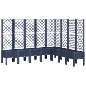 vidaXL Jardinière avec treillis bleu gris 200x160x142 cm PP