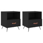 vidaXL Tables de chevet 2 Pièces noir 40x35x47 5 cm bois d’ingénierie