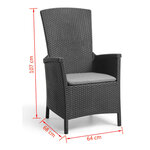 Keter Chaise inclinable de jardin Vermont Graphite 238452