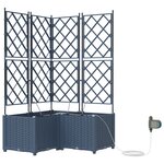 Jardinières vidaXL avec système d'irrigation 3 Pièces Gris