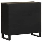 vidaXL Buffet noir 80x33x75 cm bois massif de manguier