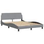 vidaXL Cadre de lit avec LED sans matelas Hvar gris clair 120x200 cm tissu