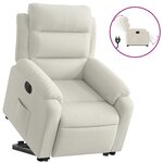 vidaXL Fauteuil inclinable électrique crème velours