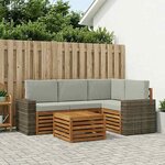 vidaXL Ensemble de canapés d'extérieur 5 pc Naturel et gris clair
