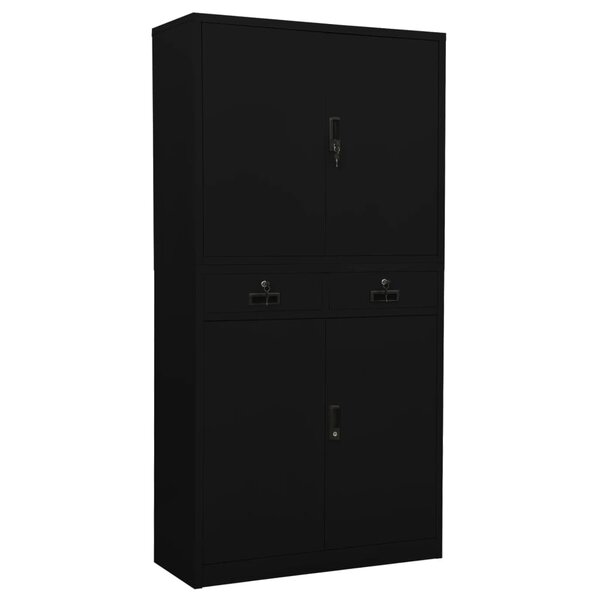 vidaXL Armoire de bureau Noir 90x40x180 cm Acier