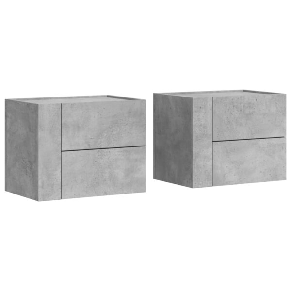 vidaXL Tables de chevet murales 2 Pièces gris béton 45x30x35 cm