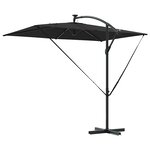 vidaXL Parasol banane à mât déporté Noir 294 x 200 x 254 cm