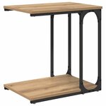 vidaXL Table d'appoint avec étagère Chêne artisanal 50 x 35 x 52 cm