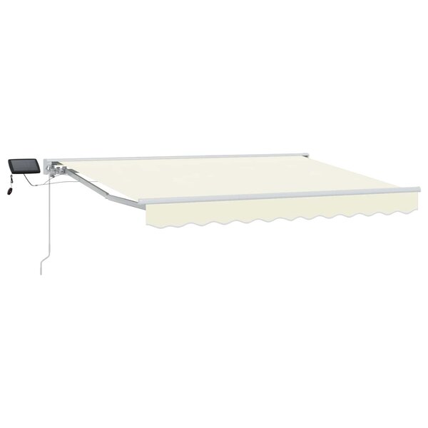 vidaXL Cadre de store manuel avec LEDs Crème et Blanc 2 5 x 2 m