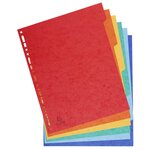 Intercalaires carte lustrée 400g 6 positions - A4 maxi Couleurs assorties x 25 EXACOMPTA