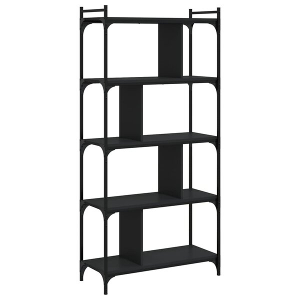 vidaXL Bibliothèque 5 niveaux noir 76x32x158 cm bois d'ingénierie