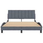 vidaXL Cadre de lit avec tête de lit Gris foncé 140x190 cm Velours
