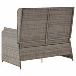 vidaXL Banc de jardin avec coussin Gris Poly rotin