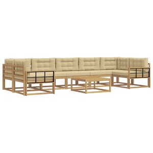vidaXL Ensemble de canapés d'extérieur 6 pc Blanc et Beige