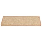 vidaXL Tapis d'escalier auto-adhésifs 15 Pièces Marron clair 65x21x4 cm