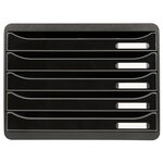 Module De Classement Big Box Plus Horizon 5 Tiroirs Glossy - Noir Brillant - Exacompta