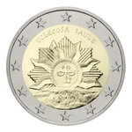 2 euros commémorative Lettonie 2019 - Soleil Levant.
