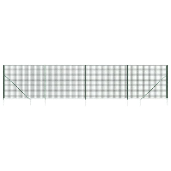 vidaXL Clôture en treillis métallique et piquet d'ancrage vert 1 4x10m
