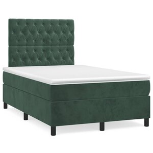 vidaXL Sommier à lattes de lit et matelas Vert foncé 120x200cm Velours