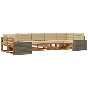 vidaXL Ensemble de canapés d'extérieur 7 pc Naturel et Beige