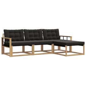 vidaXL Ensemble de canapés d'extérieur 4 pc Blanc et noir