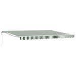 vidaXL Auvent rétractable électrique Vert et blanc 4 5 × 3 m