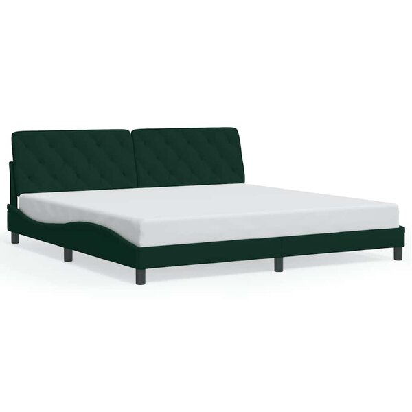 vidaXL Cadre de lit sans matelas vert foncé 200x200 cm velours