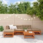 vidaXL Ensemble de salon de jardin 6 Pièces Brun cire Bois de pin massif