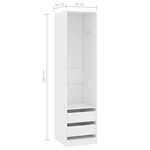 vidaXL Garde-robe avec tiroirs Blanc 50x50x200 cm Bois d'ingénierie