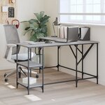 vidaXL Bureau sonoma gris 139x139x75 cm bois d'ingénierie