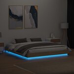 vidaXL Cadre de lit avec lumières LED chêne sonoma 200x200 cm