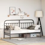 vidaXL Cadre de Lit Black Daybed 80x200 cm Acier