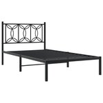 vidaXL Cadre de lit métal sans matelas avec tête de lit noir 100x200cm