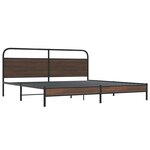 vidaXL Cadre de lit en métal sans matelas chêne marron 200x200 cm